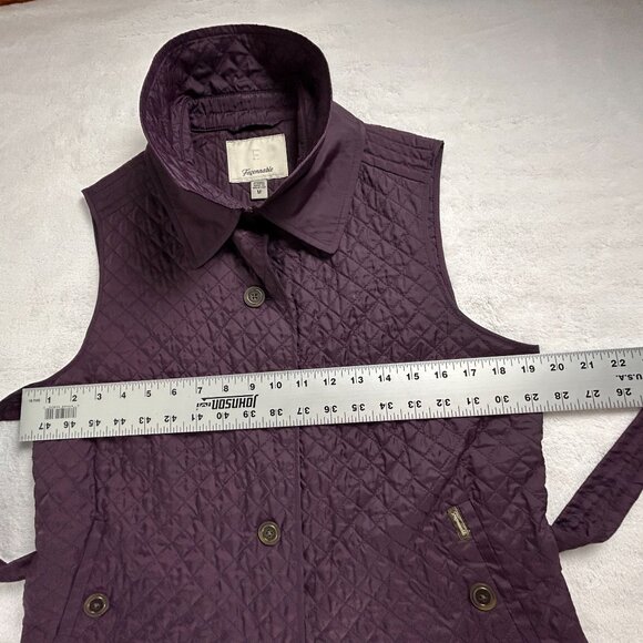 Faconnable Womens Quilted Water-Resistant Vest Medium Purple Packable Outdoor - Picture 9 of 10